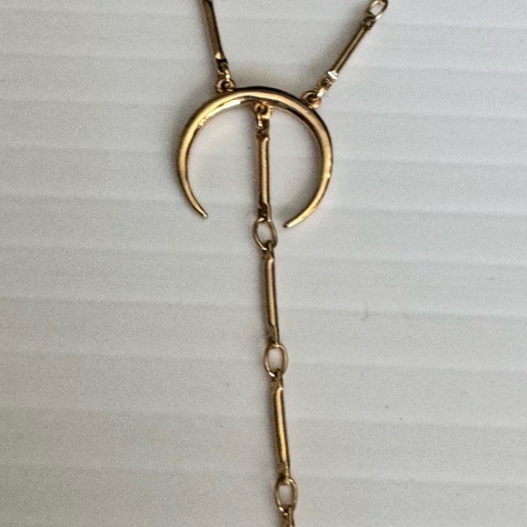 Luv AJ Gold Tone Pave CZ pendant Lariat Necklace - Picture 15 of 16